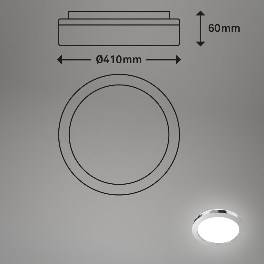 Briloner 3673-018 - LED Laevalgusti vannituppa SPLASH LED/28W/230V d. 41 cm