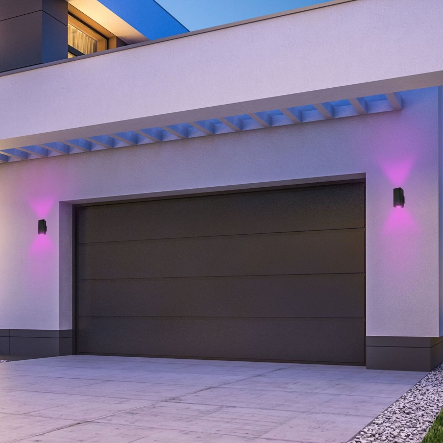 Briloner 3675-025 - LED RGBW Hämardatav väli seinavalgusti 2xLED/8,5W/230V 3000-6500K Wi-Fi Tuya IP44 must