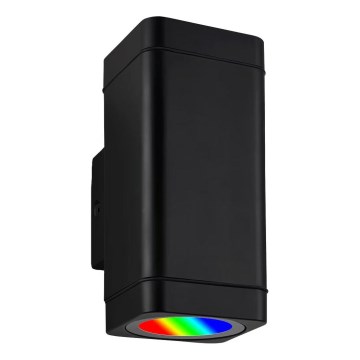 Briloner 3675-025 - LED RGBW Hämardatav väli seinavalgusti 2xLED/8,5W/230V 3000-6500K Wi-Fi Tuya IP44 must