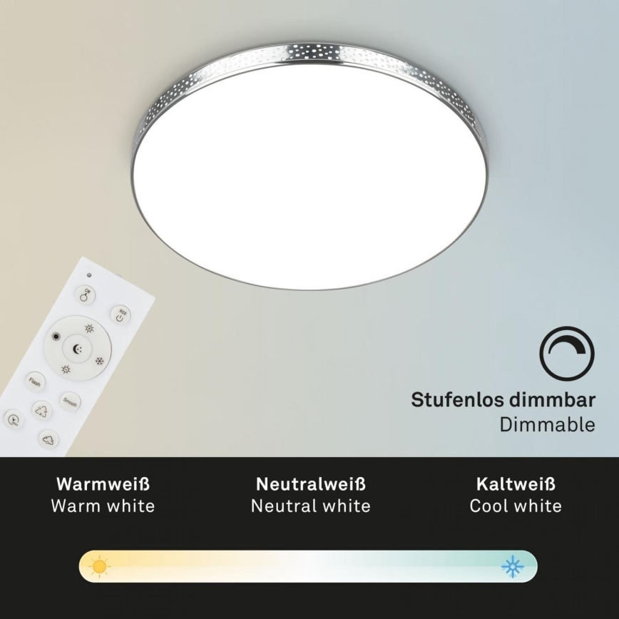 Briloner 3679-018 - LED RGB Hämardatav laevalgusti vannituppa MAGA LED/18,5W/230V 3000-6500K d. 35,5 cm + kaugjuhtimispult