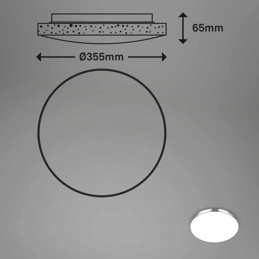 Briloner 3679-018 - LED RGB Hämardatav laevalgusti vannituppa MAGA LED/18,5W/230V 3000-6500K d. 35,5 cm + kaugjuhtimispult