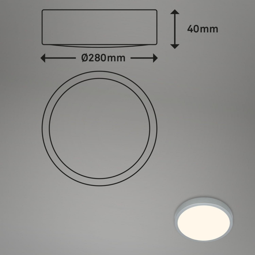 Briloner 3700-014 - LED Laevalgusti RUNA LED/16W/230V 3000K d. 28 cm hõbedane