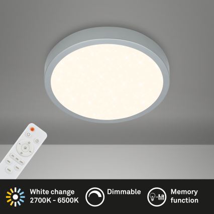Briloner 3701-014 - LED Hämardatav laevalgusti RUNA LED/18W/230V 2700-6500K hõbedane + kaugjuhtimispult
