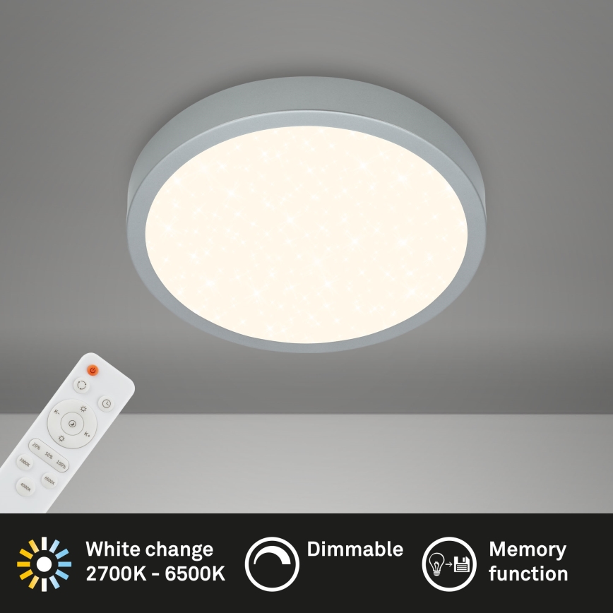 Briloner 3701-014 - LED Hämardatav laevalgusti RUNA LED/18W/230V 2700-6500K hõbedane + kaugjuhtimispult