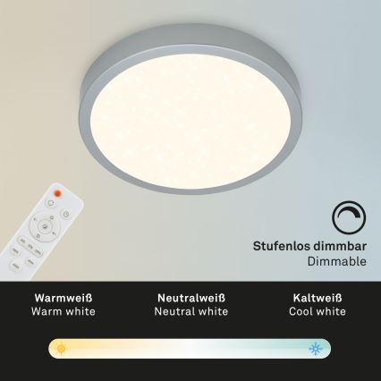 Briloner 3701-014 - LED Hämardatav laevalgusti RUNA LED/18W/230V 2700-6500K hõbedane + kaugjuhtimispult