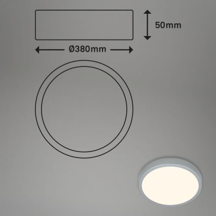 Briloner 3703-014 - LED Laevalgusti RUNA LED/24W/230V 3000K d. 38 cm hõbedane