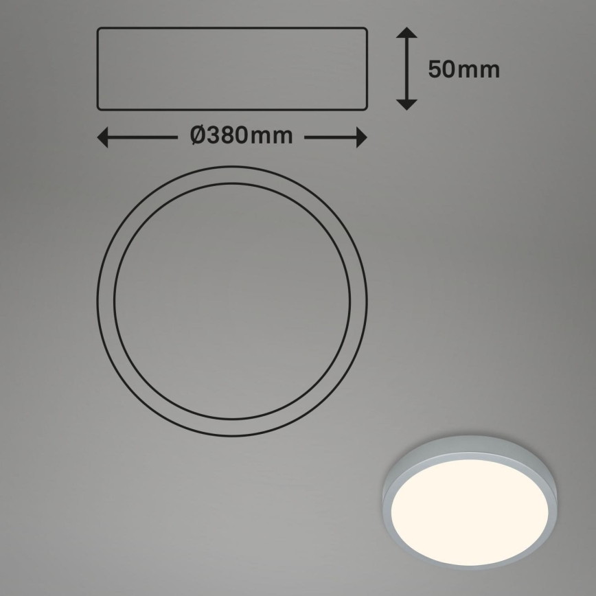Briloner 3703-014 - LED Laevalgusti RUNA LED/24W/230V 3000K d. 38 cm hõbedane