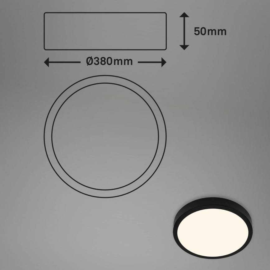 Briloner 3703-015 - LED Laevalgusti RUNA LED/24W/230V 3000K d. 38 cm must
