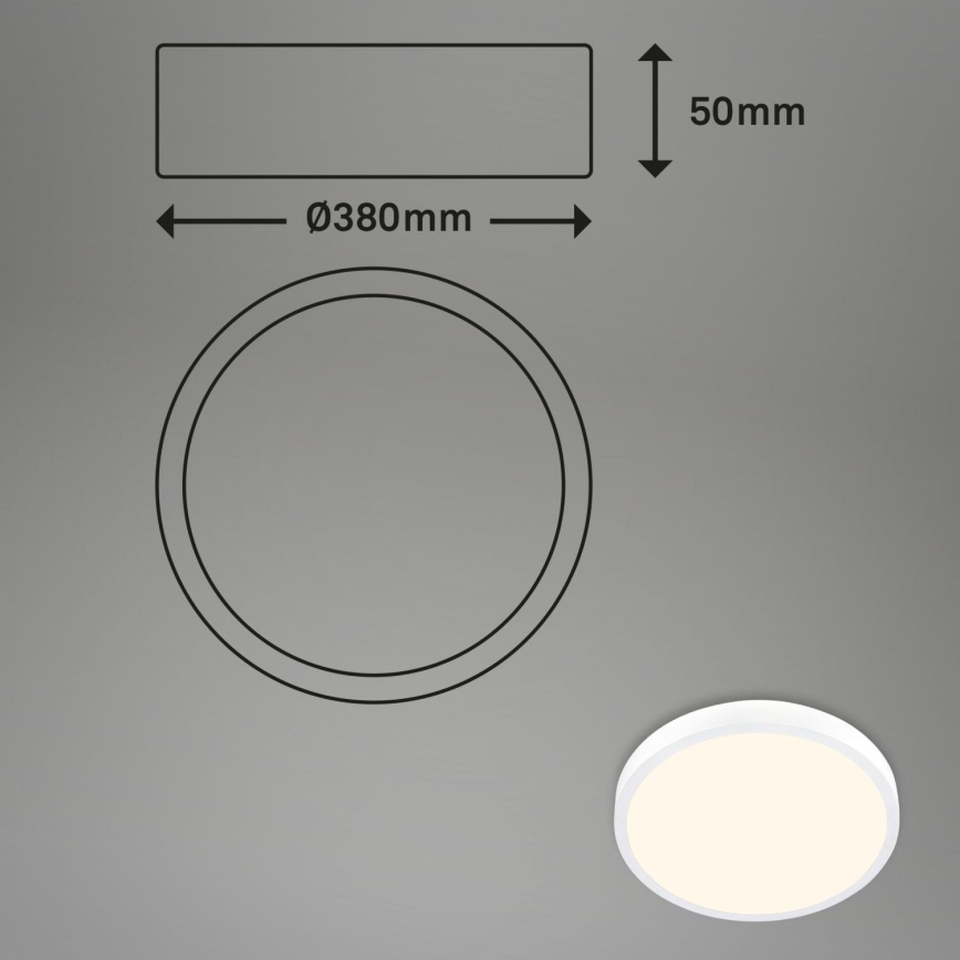 Briloner 3703-016 - LED Laevalgusti RUNA LED/24W/230V 3000K d. 38 cm valge