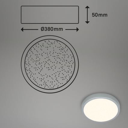 Briloner 3704-014-LED Hämardatav laevalgusti RUNA LED/22W/230V 2700-6500K hõbedane + kaugjuhtimispult