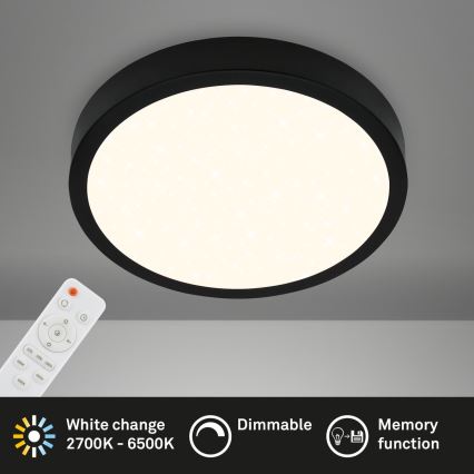 Briloner 3704-015 - LED Hämardatav laevalgusti RUNA LED/22W/230V 2700-6500K must + kaugjuhtimispult