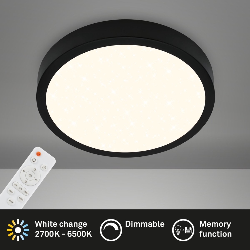 Briloner 3704-015 - LED Hämardatav laevalgusti RUNA LED/22W/230V 2700-6500K must + kaugjuhtimispult