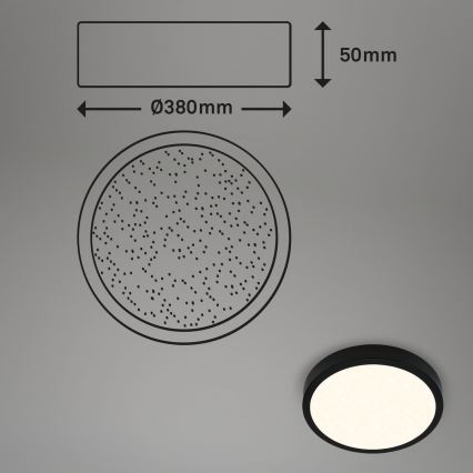 Briloner 3704-015 - LED Hämardatav laevalgusti RUNA LED/22W/230V 2700-6500K must + kaugjuhtimispult