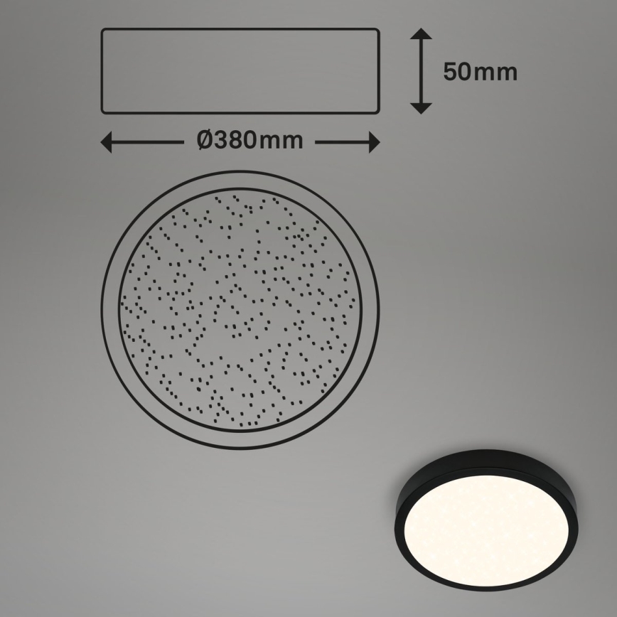 Briloner 3704-015 - LED Hämardatav laevalgusti RUNA LED/22W/230V 2700-6500K must + kaugjuhtimispult