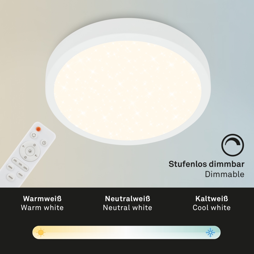 Briloner 3704-016 - LED Hämardatav laevalgusti RUNA LED/22W/230V 2700-6500K valge + kaugjuhtimispult