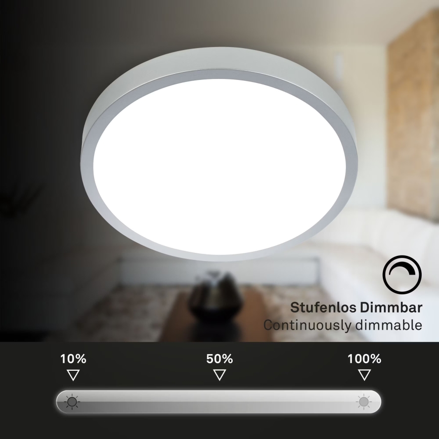 Briloner 3709-014 - LED RGB Hämardatav laevalgusti LED/22W/230V 4000K d. 38 cm hõbedane + kaugjuhtimispult