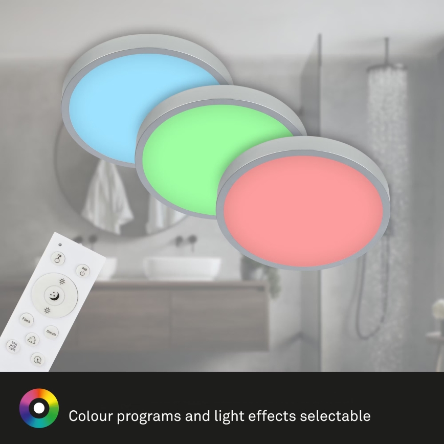 Briloner 3709-014 - LED RGB Hämardatav laevalgusti LED/22W/230V 4000K d. 38 cm hõbedane + kaugjuhtimispult