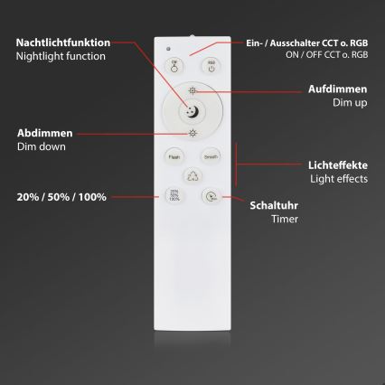 Briloner 3709-014 - LED RGB Hämardatav laevalgusti LED/22W/230V 4000K d. 38 cm hõbedane + kaugjuhtimispult