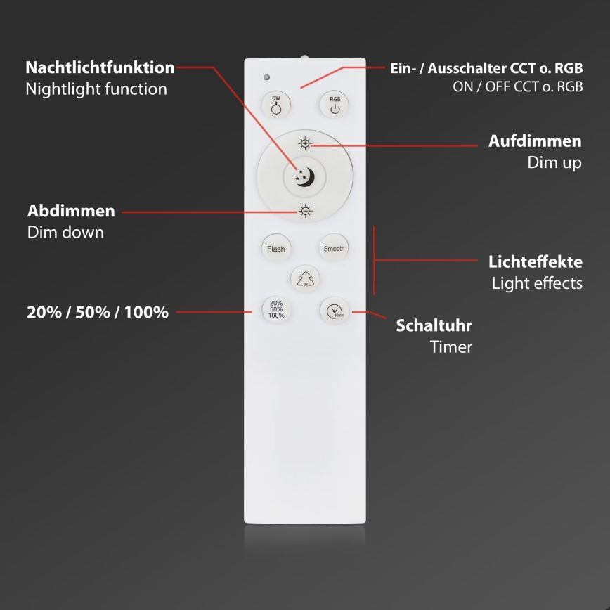 Briloner 3709-014 - LED RGB Hämardatav laevalgusti LED/22W/230V 4000K d. 38 cm hõbedane + kaugjuhtimispult