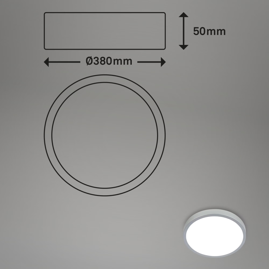 Briloner 3709-014 - LED RGB Hämardatav laevalgusti LED/22W/230V 4000K d. 38 cm hõbedane + kaugjuhtimispult