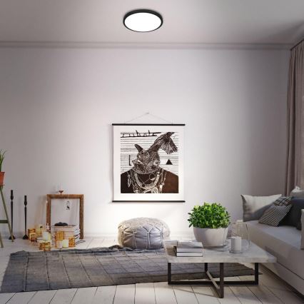 Briloner 3709-015 - LED RGB Hämardatav laevalgusti LED/22W/230V 4000K d. 38 cm must + kaugjuhtimispult