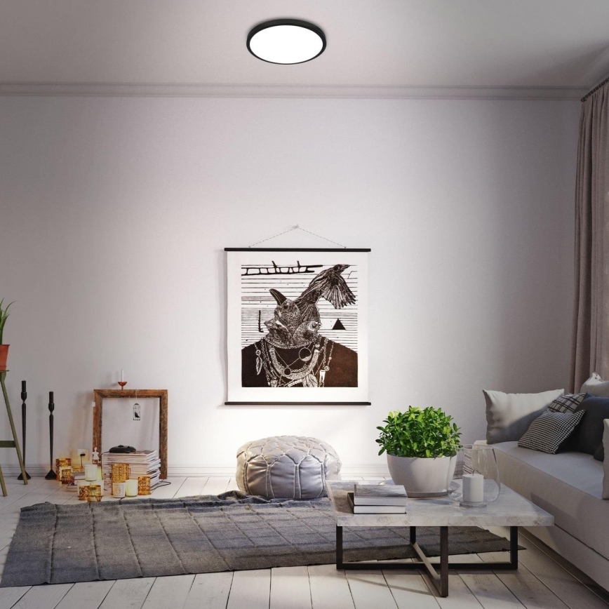 Briloner 3709-015 - LED RGB Hämardatav laevalgusti LED/22W/230V 4000K d. 38 cm must + kaugjuhtimispult