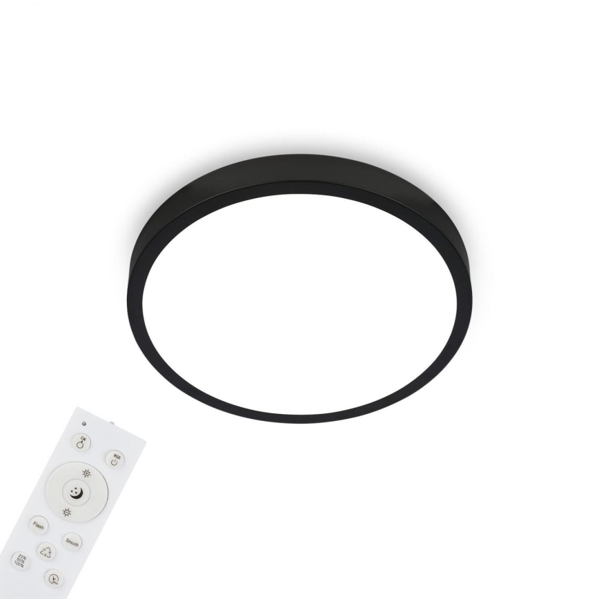 Briloner 3709-015 - LED RGB Hämardatav laevalgusti LED/22W/230V 4000K d. 38 cm must + kaugjuhtimispult