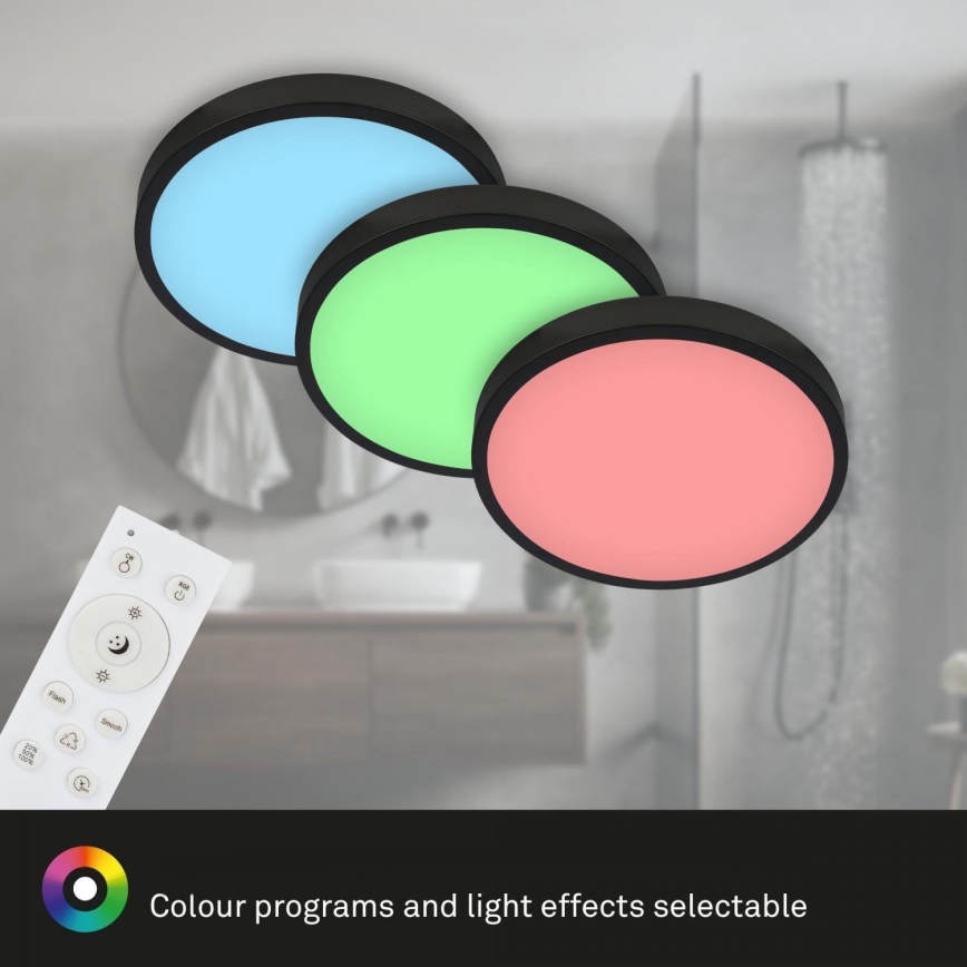Briloner 3709-015 - LED RGB Hämardatav laevalgusti LED/22W/230V 4000K d. 38 cm must + kaugjuhtimispult