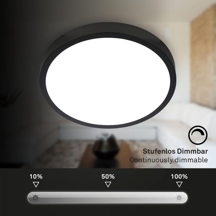 Briloner 3709-015 - LED RGB Hämardatav laevalgusti LED/22W/230V 4000K d. 38 cm must + kaugjuhtimispult