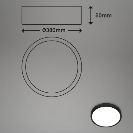 Briloner 3709-015 - LED RGB Hämardatav laevalgusti LED/22W/230V 4000K d. 38 cm must + kaugjuhtimispult