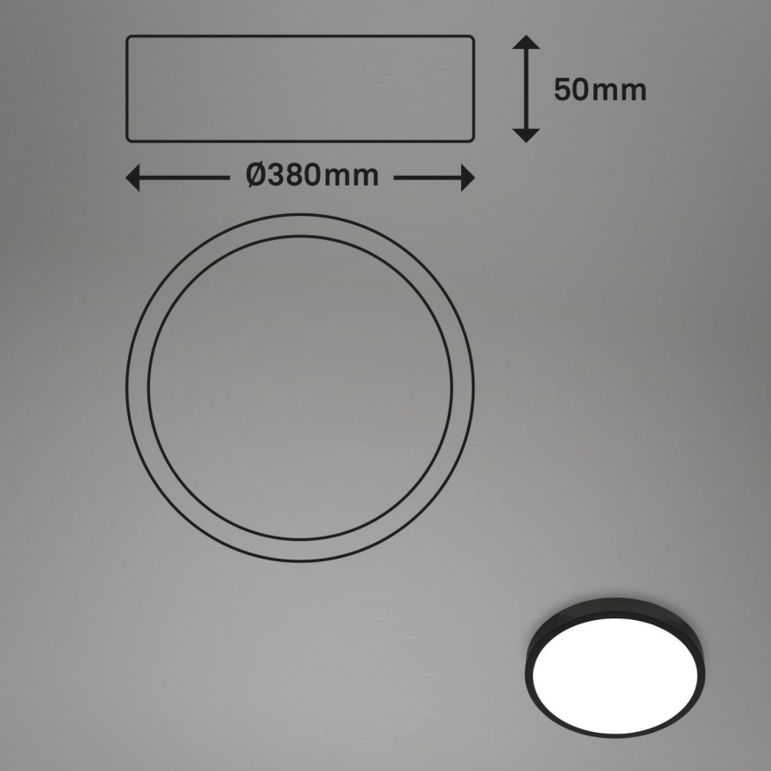 Briloner 3709-015 - LED RGB Hämardatav laevalgusti LED/22W/230V 4000K d. 38 cm must + kaugjuhtimispult