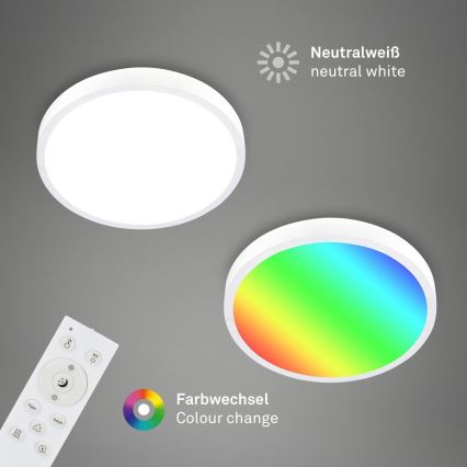 Briloner 3709-016 - LED RGB Hämardatav laevalgusti LED/22W/230V 4000K d. 38 cm valge + kaugjuhtimispult