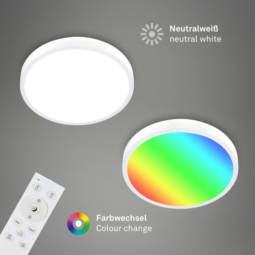 Briloner 3709-016 - LED RGB Hämardatav laevalgusti LED/22W/230V 4000K d. 38 cm valge + kaugjuhtimispult