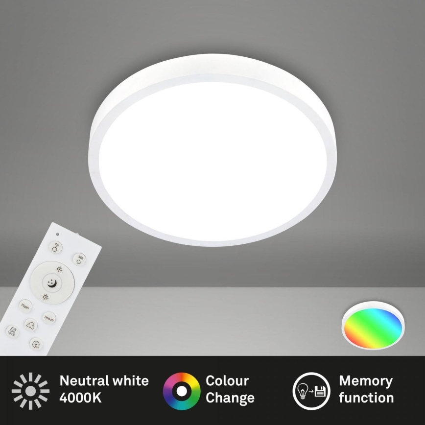 Briloner 3709-016 - LED RGB Hämardatav laevalgusti LED/22W/230V 4000K d. 38 cm valge + kaugjuhtimispult