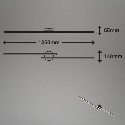Briloner 3717-025 - LED Pinnale kinnitatav lühter REY 2xLED/12W/230V must
