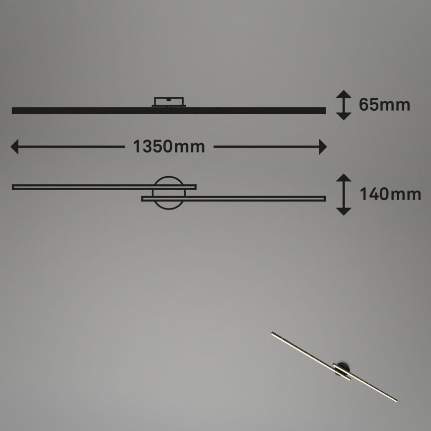 Briloner 3717-025 - LED Pinnale kinnitatav lühter REY 2xLED/12W/230V must