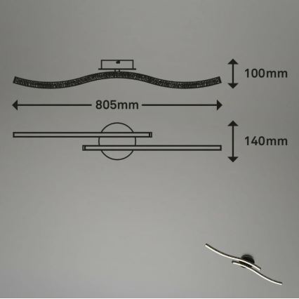 Briloner 3718-025 - LED Pinnale kinnitatav lühter REY 2xLED/6W/230V must