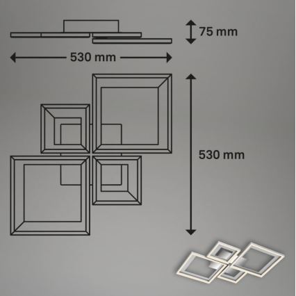 Briloner 3727-019 - LED Hämardatav laevalgusti FRAME LED/38W/230V