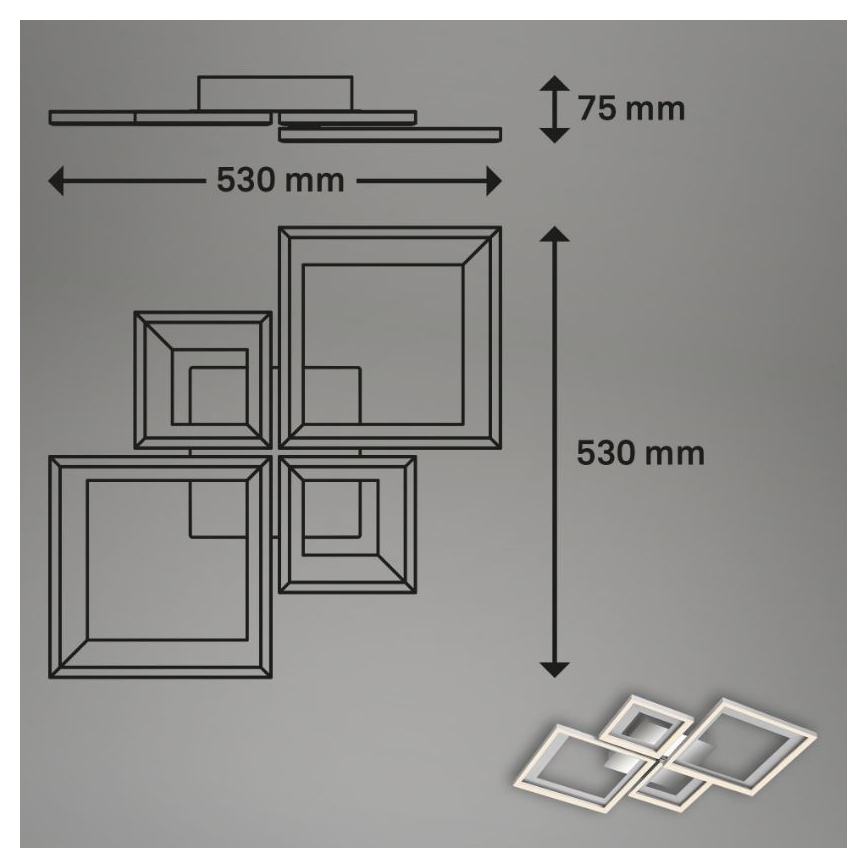 Briloner 3727-019 - LED Hämardatav laevalgusti FRAME LED/38W/230V
