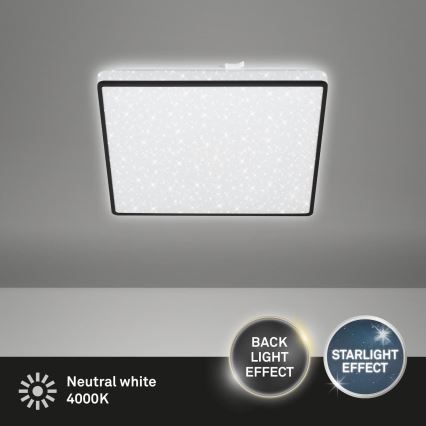 Briloner 3748-415 - LED laevalgusti STAR SKY LED/15W/230V 27x27 cm must