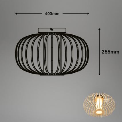 Briloner 3759011 - Laevalgusti 1xE27/10W/230V d. 40 cm bambus