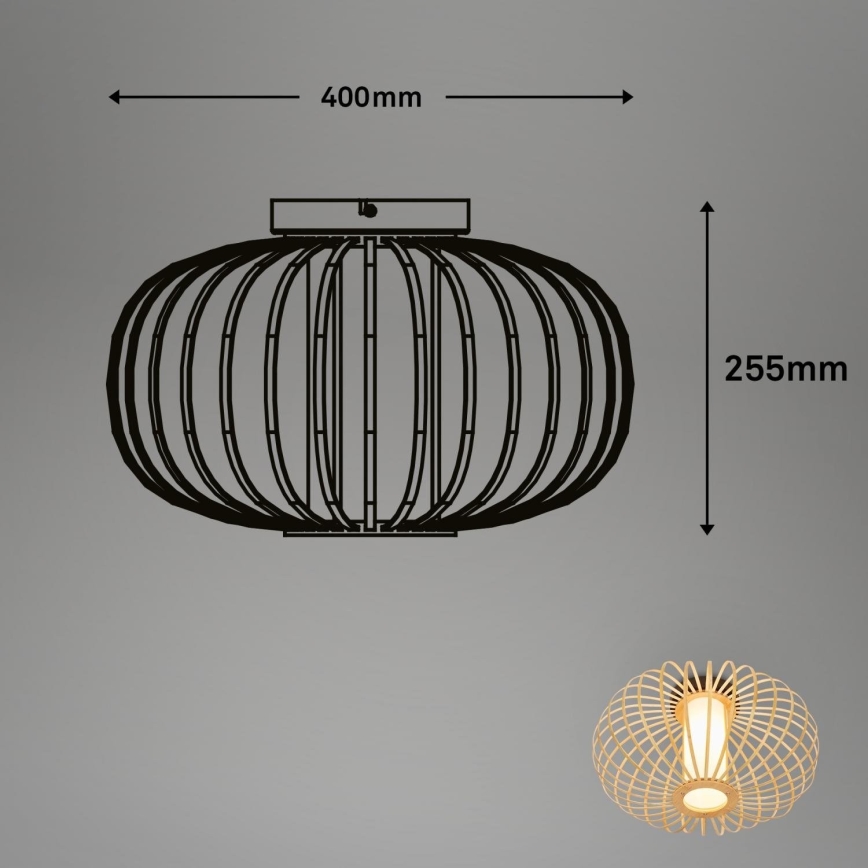 Briloner 3759011 - Laevalgusti 1xE27/10W/230V d. 40 cm bambus