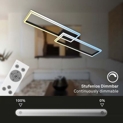 Briloner 3761015 - Hämardatav LED laevalgusti LED/45W/230V 2700-6500K must + kaugjuhtimispult