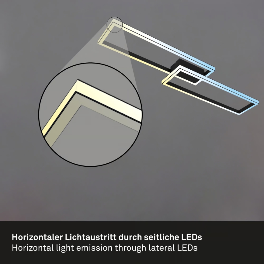 Briloner 3761015 - Hämardatav LED laevalgusti LED/45W/230V 2700-6500K must + kaugjuhtimispult