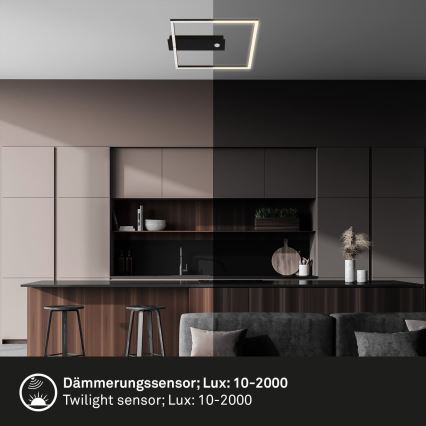 Briloner 3770-015 - LED laelamp liikumis- ja hämarussensoriga FRAME LED/14W/230V 3000K 30x32 cm must