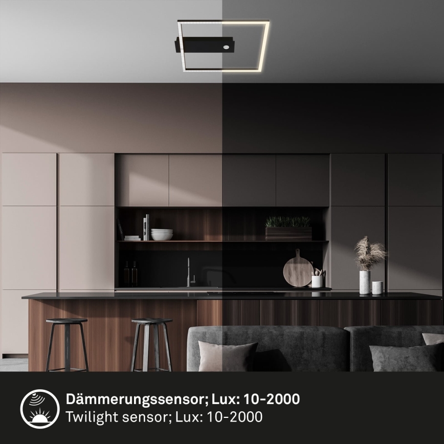 Briloner 3770-015 - LED laelamp liikumis- ja hämarussensoriga FRAME LED/14W/230V 3000K 30x32 cm must