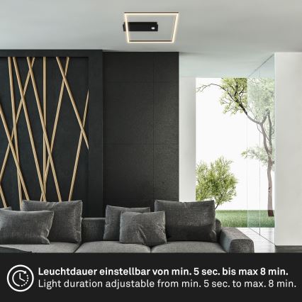 Briloner 3770-015 - LED laelamp liikumis- ja hämarussensoriga FRAME LED/14W/230V 3000K 30x32 cm must