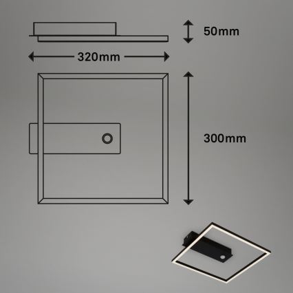 Briloner 3770-015 - LED laelamp liikumis- ja hämarussensoriga FRAME LED/14W/230V 3000K 30x32 cm must