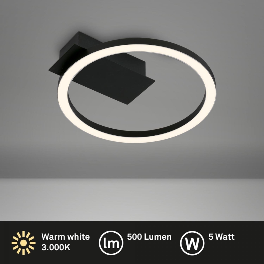 Briloner 3778-015 - LED laevalgusti FRAME LED/5W/230V, läbimõõt 20 cm, must
