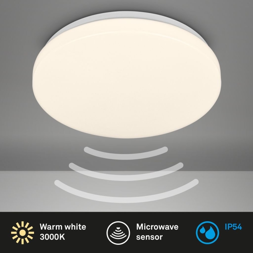 Briloner 3827-016 - LED-vannitoa laelamp anduriga WALK LED/13W/230V IP54 Ø 27 cm valge